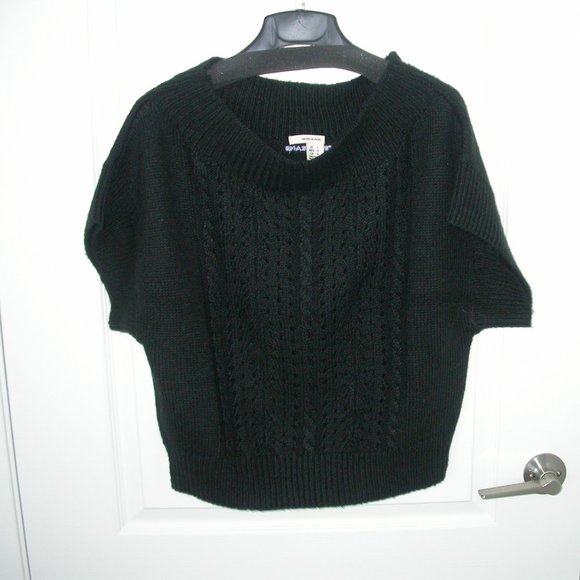 DKNY Black Short Sleeved Crop Pullover - Picture 1 of 9